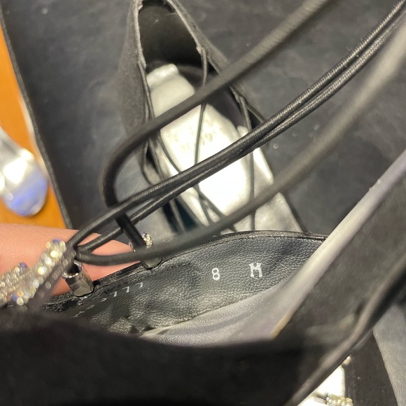 Embellished Crystal D’orsay Swarovski Crisscross Strap Kitten Pump Stiletto Rave - Picture 10 of 10